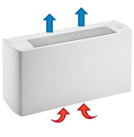 Ventiloconvectoare de Pardoseala - Ventiloconvector vertical carcasat - CLINT - VXM/VP 233 - 2.0kW racire / 5.65kW incalzire - 472 mc/h - 230V/50Hz