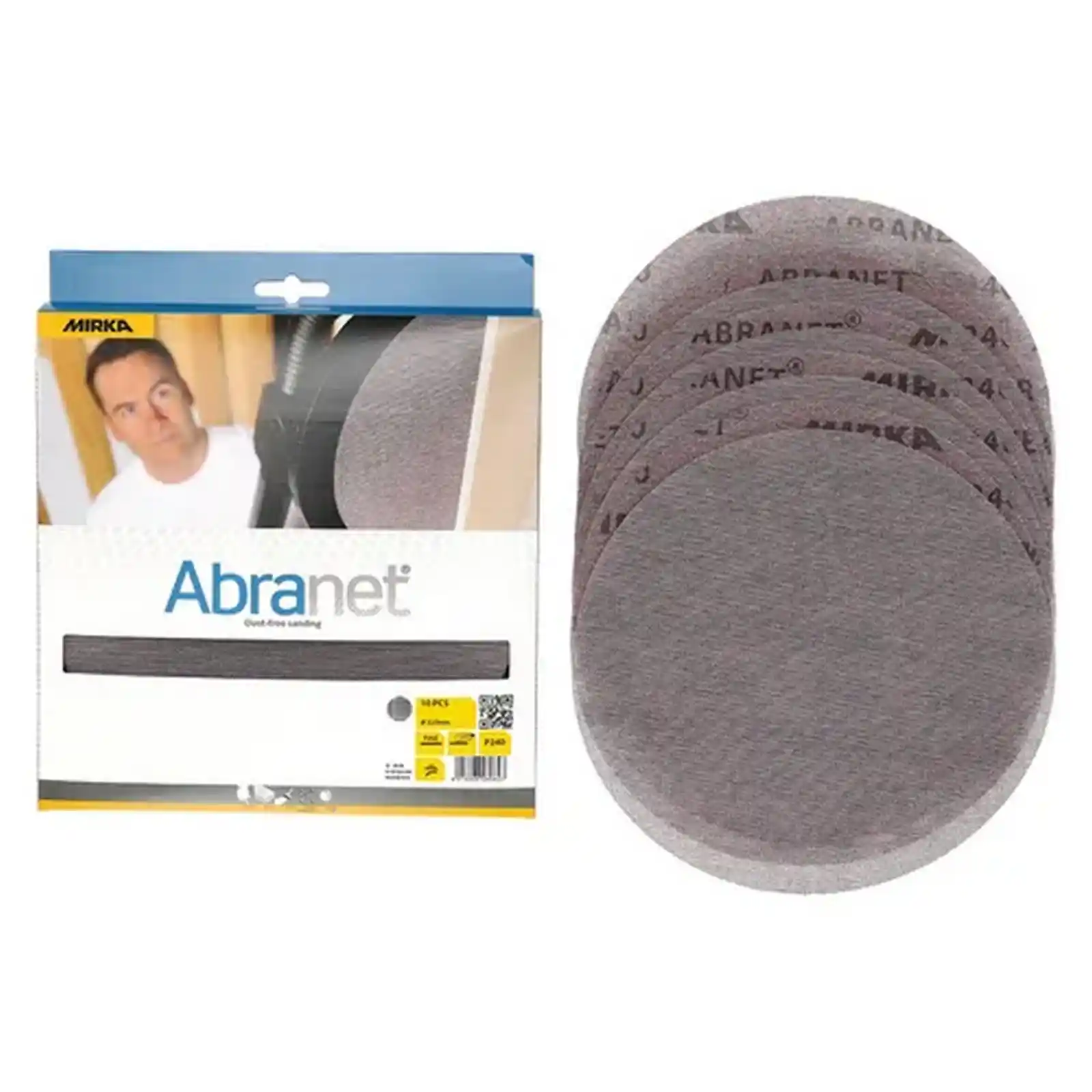 Abrazive ( smirghel) la bucata pentru slefuit - Abraziv Abranet, 225mm, Grip, P80, Mirka