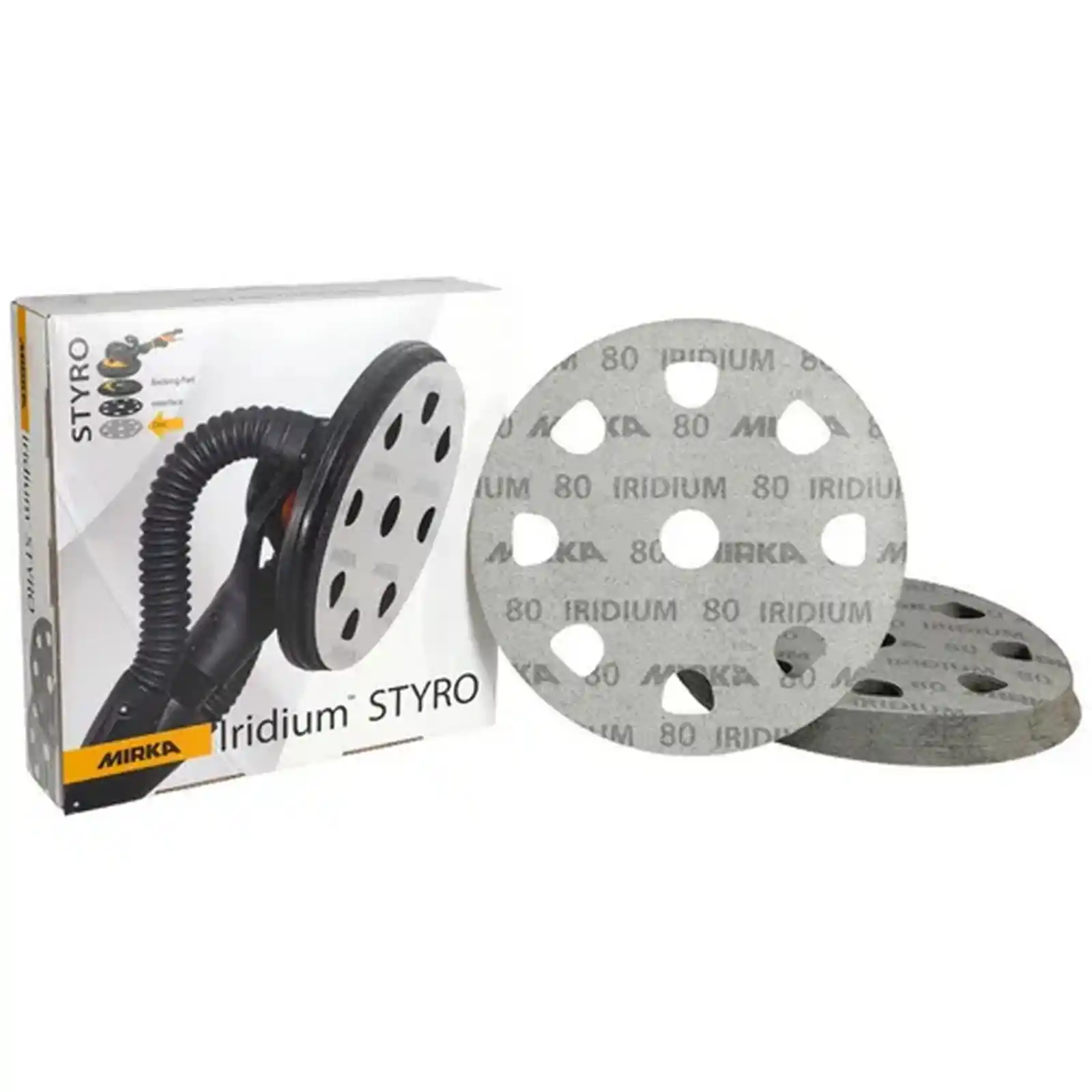 Abrazive ( smirghel) la bucata pentru slefuit - Disc abraziv IRIDIUM, 225mm, Grip 9H Styro, P40, Mirka