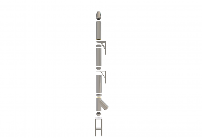 Sistem cos de fum inox izolat, dn: 160 - 260mm, h = 4m - Y, cu postament [2]