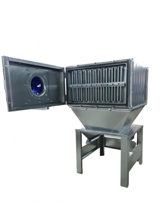 Sistem industrial de exhaustare ET1060 cu debit de aer aspirat 6000 mc/h, suprafata filtranta 10 m², gura de exhaustare Ø 200 mm, rezervor rumegus 400 l [4]