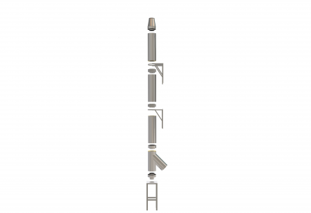 Sistem cos de fum inox izolat, dn: 160 - 260mm, h = 4m - Y, cu postament [1]