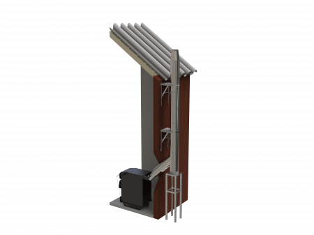 Sistem cos de fum inox izolat, dn: 160 - 260mm, h = 4m - Y, cu postament [2]