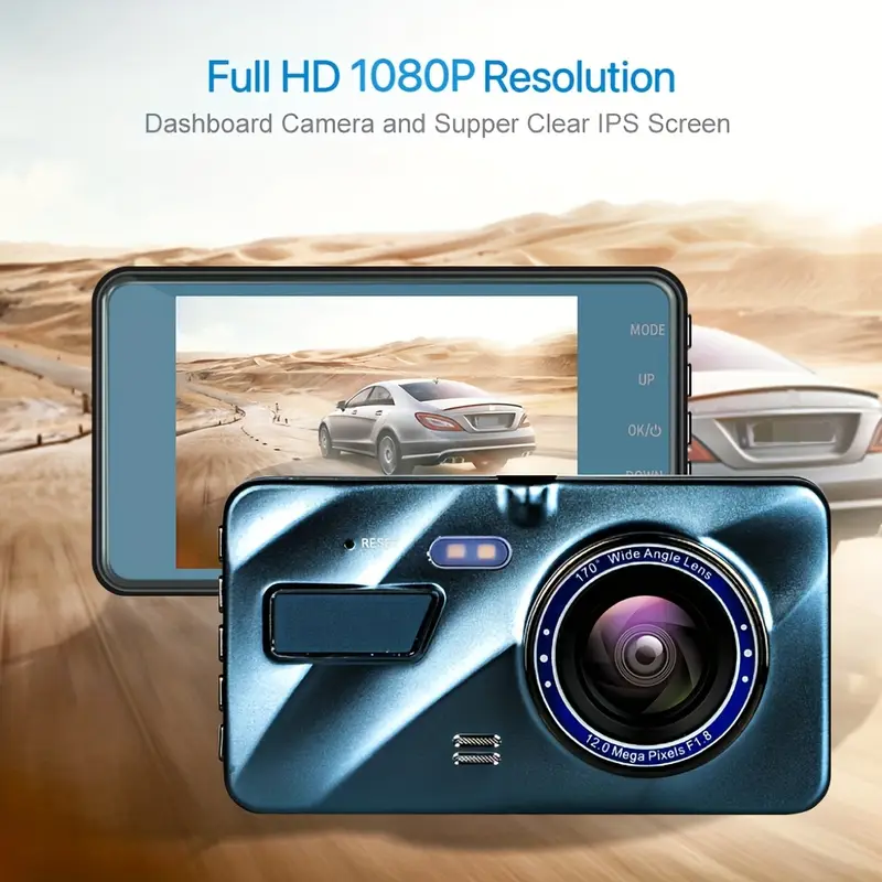 Cameră Auto DVR 1080p cu Ecran LCD, [8]