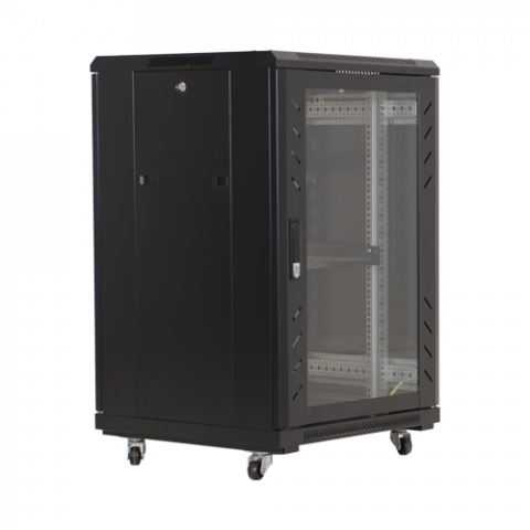 Rack podea 18U 19" 600x800, capacitate incarcare 500 Kg, negru [1]