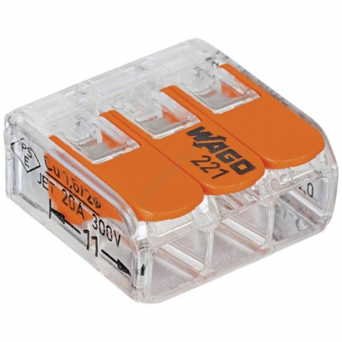 Electrice - Conector derivatie wago slim 3poli 2X0.5-4mm
