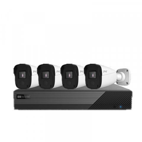Kit Supraveghere Exterior - Kit IP TVT 4 Camere, 4MP Exterior Cu Functii AI
