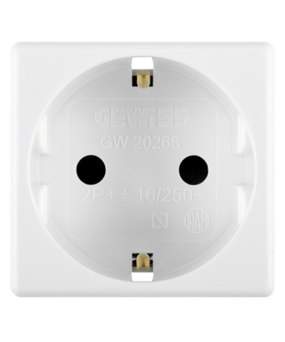 Priza Modulara Standard 2P+E, Gewiss GW20265, Alb - 2 Module