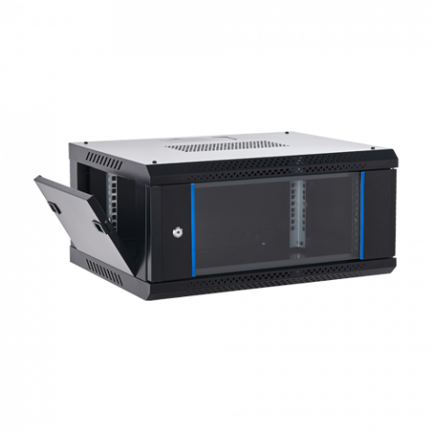 Rack perete 4U 19'' 600x450, capacitate încărcare 60 Kg, negru [2]