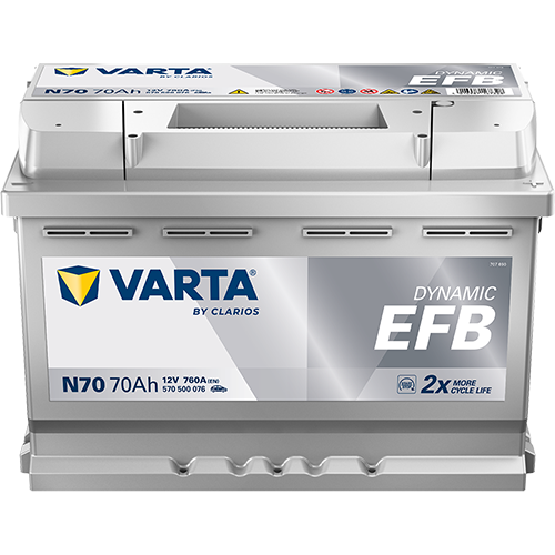 ACUMULATOR VARTA AUTOMOTIVEEFB 12V 70AH 760A N70 278X175X190 + DR [1]