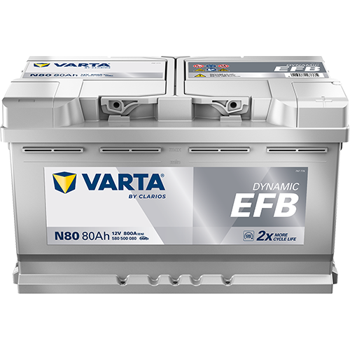 ACUMULATOR VARTA AUTOMOTIVEEFB 12V 80AH 800A N80 314X175X190 + DR [1]