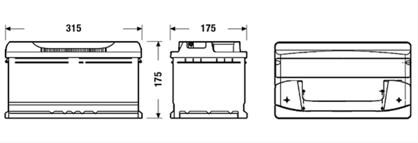 EXIDE EXCELL 80AH 700A 315X 175X175 +DR [2]