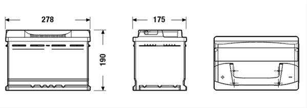 EXIDE EXCELL 74AH 680A 278X 175X190 +STG [2]