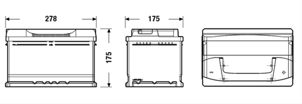 EXIDE EXCELL 71AH 670A 278X 175X175 +DR [2]