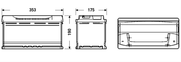 EXIDE EXCELL 95AH 800A 353X 175X190 +DR [2]