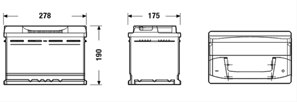EXIDE EXCELL 74AH 680A 278X 175X190 +DR [2]