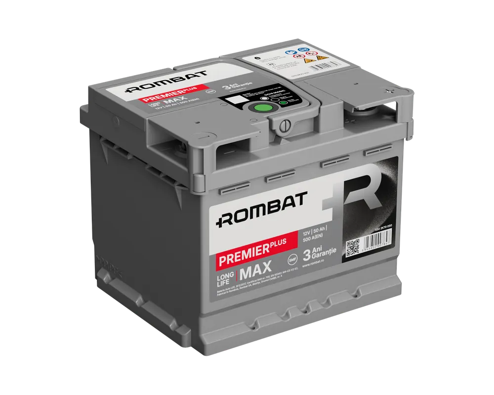 Baterii auto - ACUMULATOR ROMBAT PREMIER PLUS 50AH 500AH 175X175X207 + DR