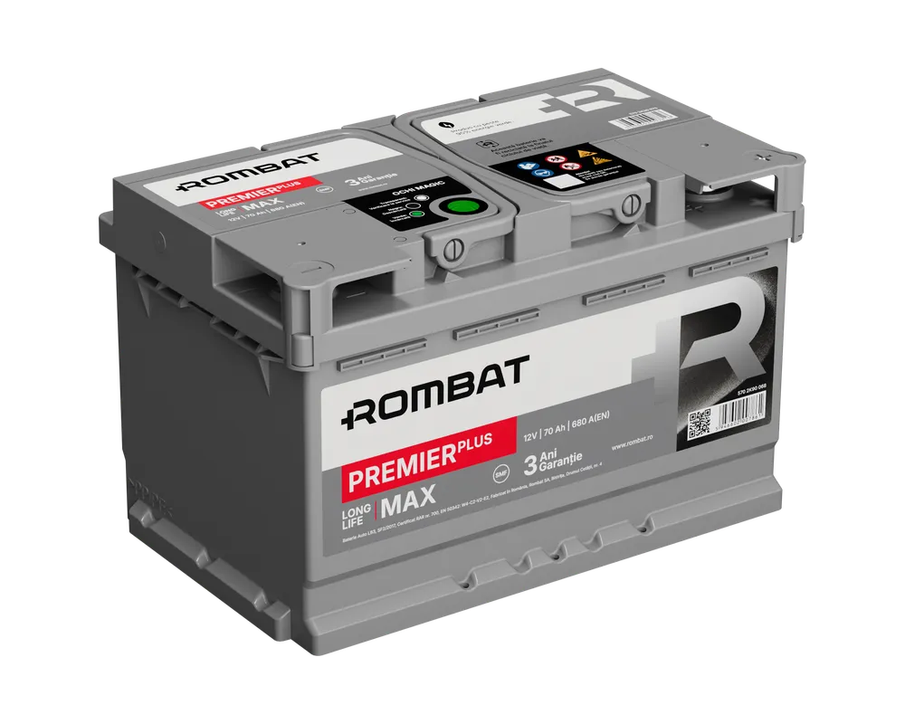 Baterii auto - ACUMULATOR ROMBAT PREMIER PLUS 70AH 680AH 175X175X278 + DR