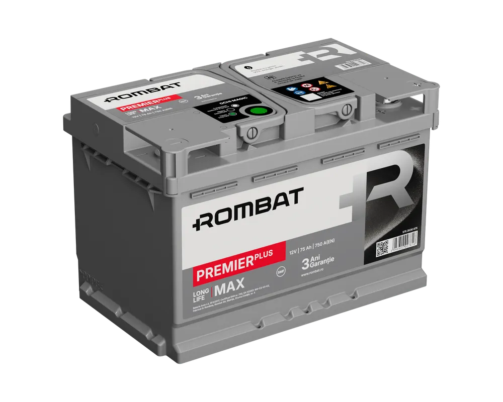Baterii auto - ACUMULATOR ROMBAT PREMIER PLUS 75AH 750AH 278X175X190 + DR