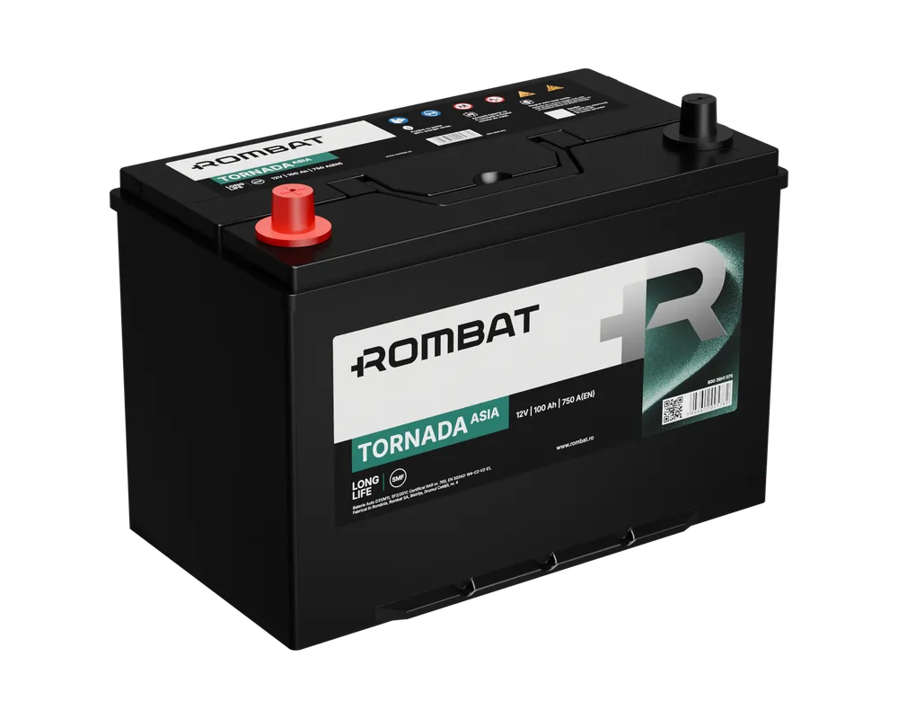 Baterii auto - ACUMULATOR ROMBAT TORNADA ASIA 100AH 750A 305X179X222 +STG