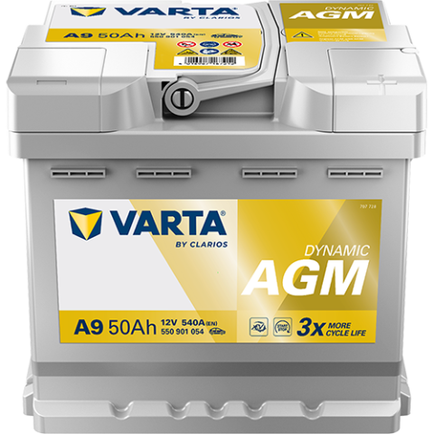 Baterii auto - ACUMULATOR VARTA AUTOMOTIVEAGM 12V 50AH 540A A9 207X175X190 + DR