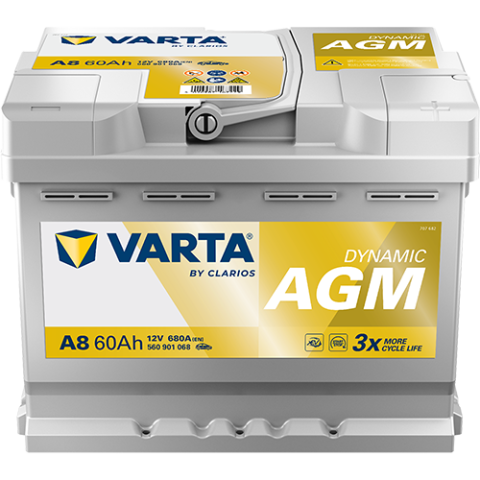Baterii auto - ACUMULATOR VARTA AUTOMOTIVEAGM 12V 60AH 680A A8 242X175X190 + DR
