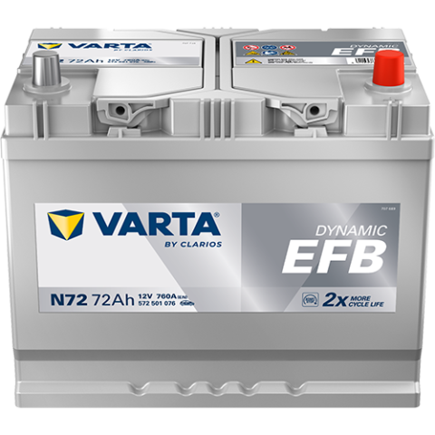 Baterii auto - ACUMULATOR VARTA AUTOMOTIVEEFB 12V 72AH 760A N72 261X175X218.5 + DR