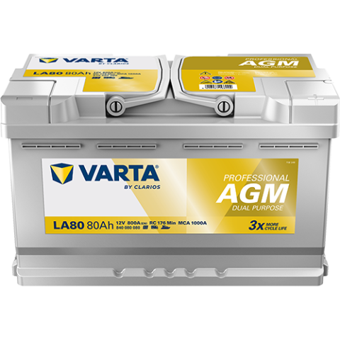 Baterii auto - ACUMULATOR VARTA PROFESIONAL AGM 12V 80AH 315X175X190 + DR