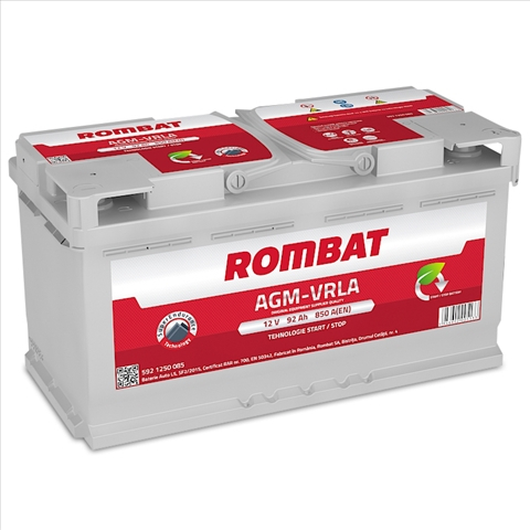 Baterii auto - ROMBAT AGM VRLA 92AH 850A 353X175X190 +DR