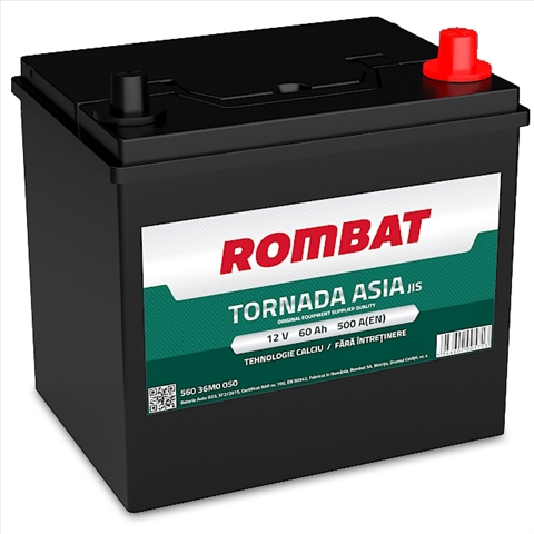 Baterii auto - ROMBAT TORNADA ASIA 60AH 500A 230X172X222 +DR