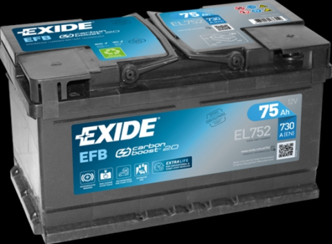 Baterii auto - BATERIE EFB 75AH 730A 315X 175X175 +DR
