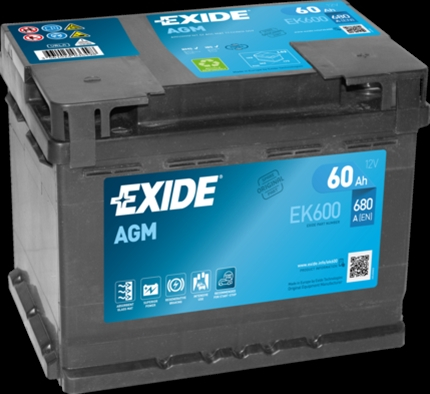 Baterii auto - EXIDE AGM 60AH 680A 242X 175X190 +DR