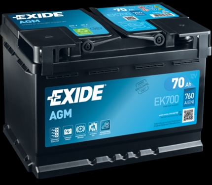 Baterii auto - EXIDE AGM 72AH 760A 278X 175X190 +DR