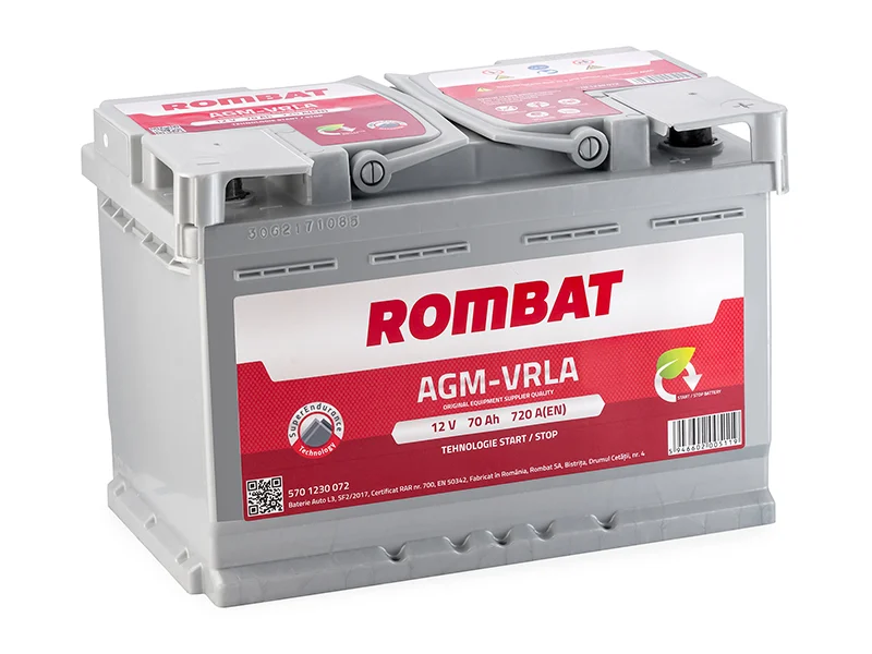 ROMBAT AGM VRLA 70AH 760A 278X175X190 +DR [1]