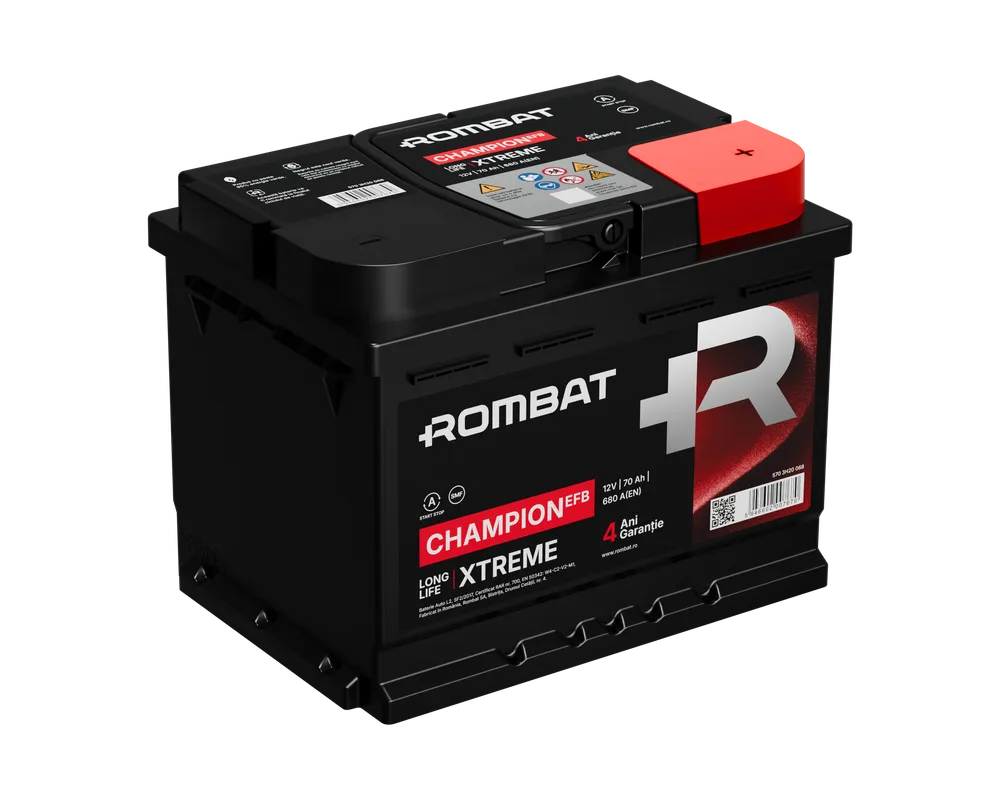 Baterii auto - ROMBAT CHAMPION EFB70AH 70AH 680A 242X175X190 +DR