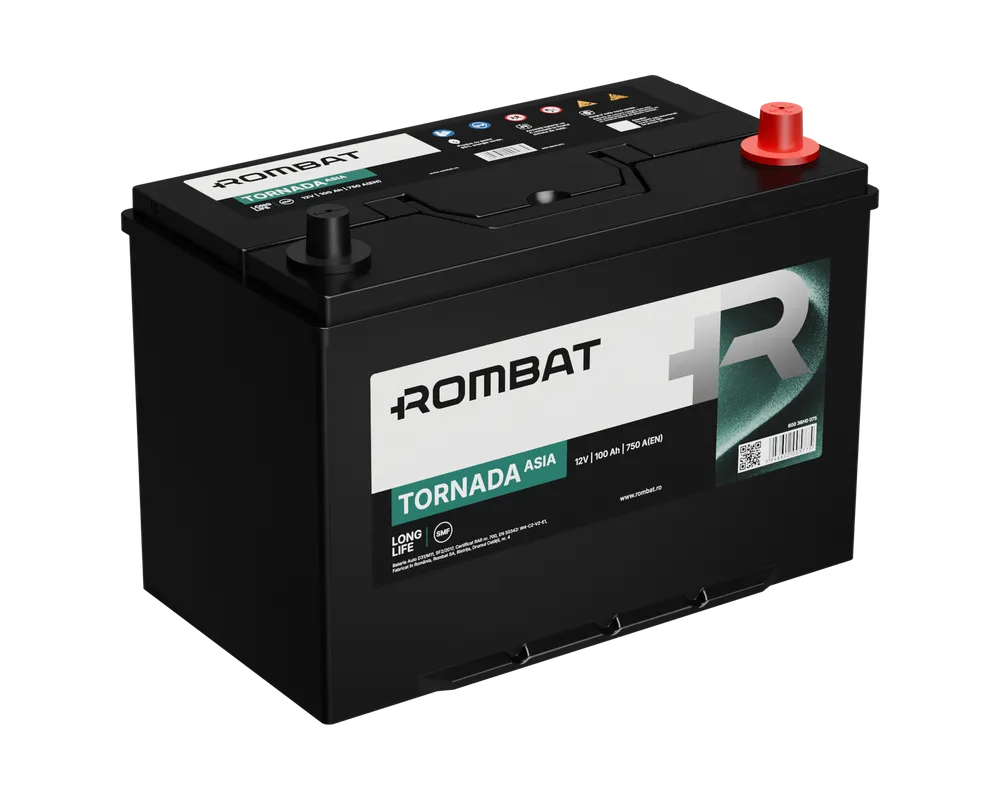 Baterii auto - ROMBAT TORNADA ASIA 100AH 750A 305X179X222 +DR