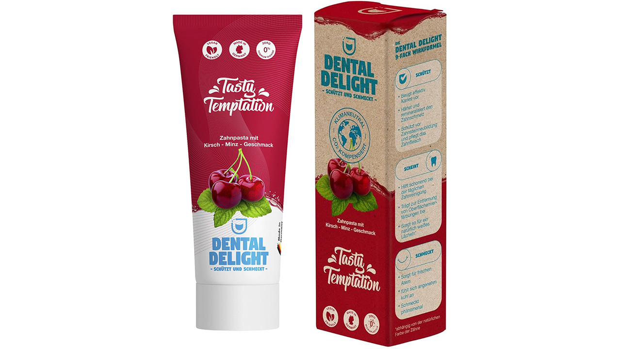 Descoperă Pasta de Dinți Vegana Dental Delight - Aroma Delicioasă de Cireșe și Mentă pentru un Zâmbet Sănătos