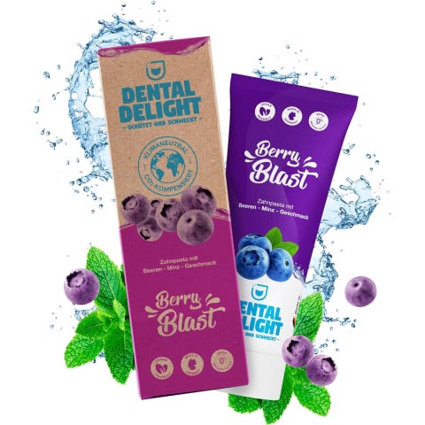 Pastă de Dinţi Vegană cu Aromă Intensă de Afine şi Mentă, Berry Blast, Dental Delight, 75ml [2]
