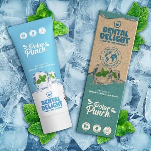 Pastă de Dinţi Vegană cu Aromă Intensă de Mentă, Polar Punch, Dental Delight, Made in Germany, 75ml [2]