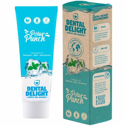 Pastă de Dinţi Vegană cu Aromă Intensă de Mentă, Polar Punch, Dental Delight, Made in Germany, 75ml