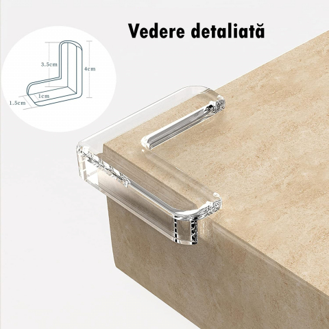 Set 20 Protecţii Colţuri Mobilă Copii, Protecţie Masă, Noptieră, Din Silicon, Cu Adeziv, Transparente [2]