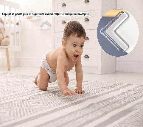 Set 20 Protecţii Colţuri Mobilă Copii, Protecţie Masă, Noptieră, Din Silicon, Cu Adeziv, Transparente [3]