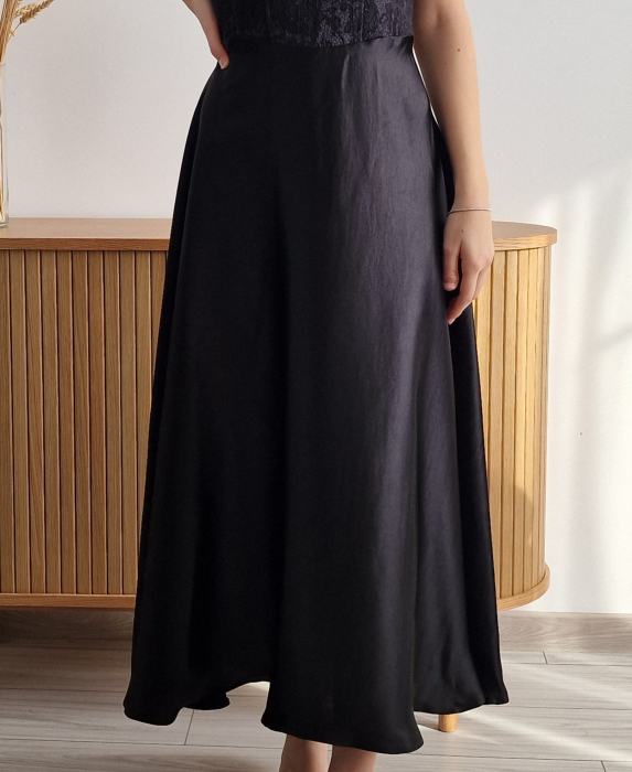 rochie-dama-satinata-neagra-bust-floral [3]