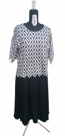 Bluza alb negru din mătase tricotată