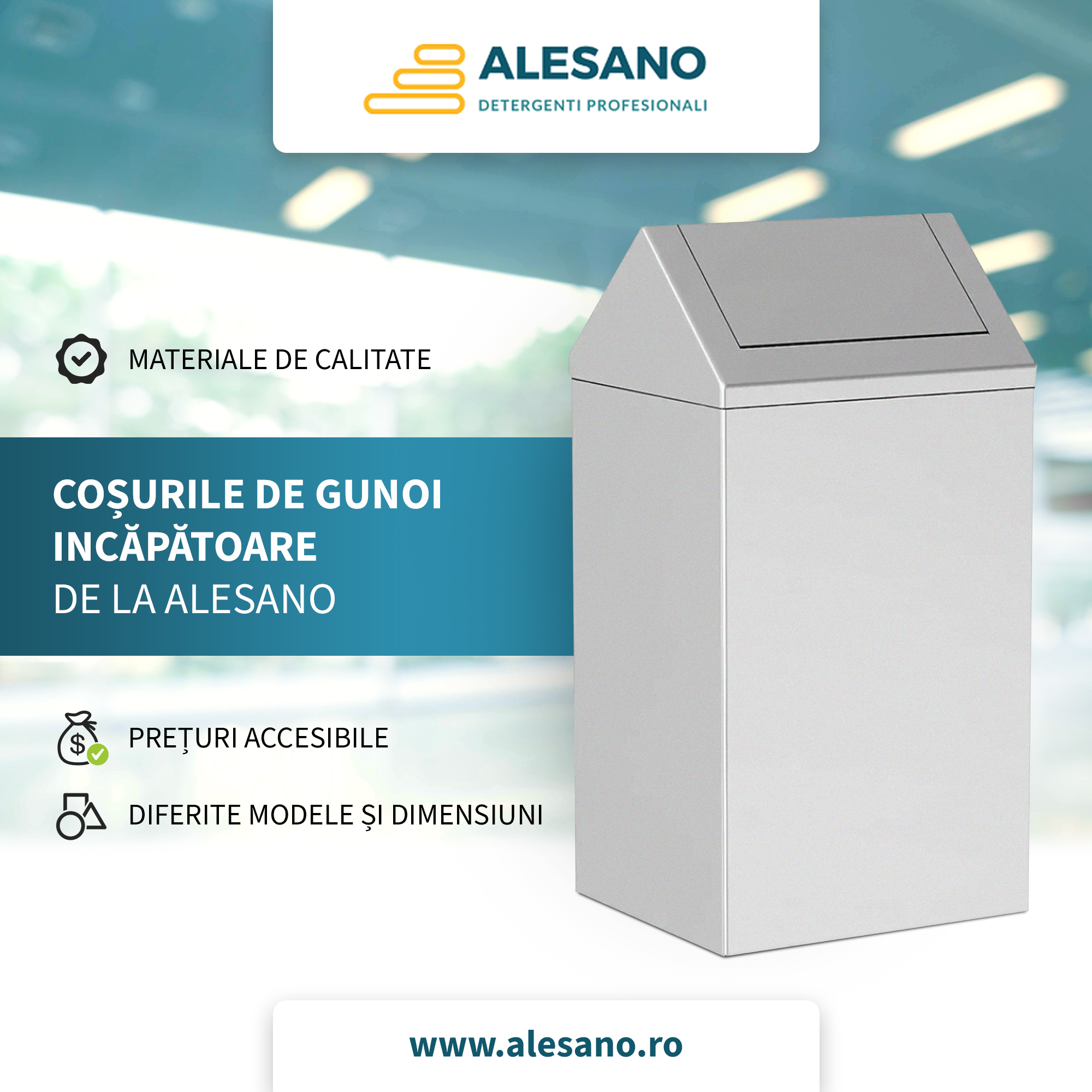 Coșuri de gunoi încăpătoare 