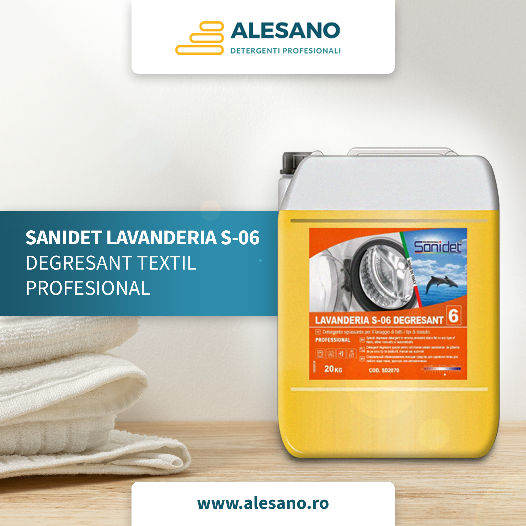 Sanidet Lavanderia S-06, un degresant potrivit tuturor tipurilor de țesături 