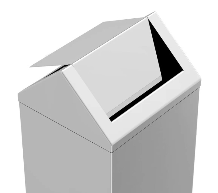 Cos de gunoi, inox, dreptunghiular, capac batant, 36L [2]