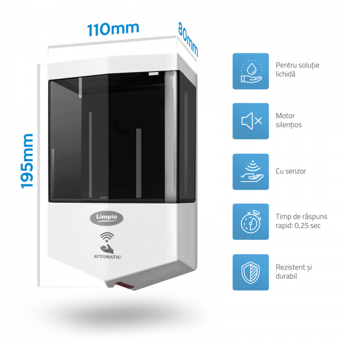 DOZATOR SAPUN CU SENZOR LIMPIO 600ML [3]