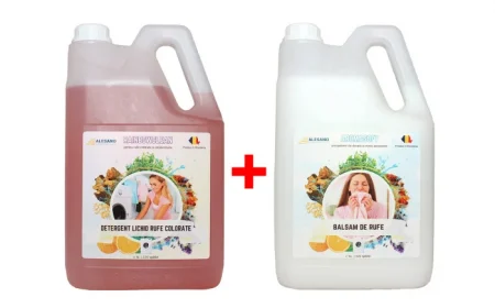 Reduceri - Alesano pachet PROMO 5L + 5L: RainbowClean detergent lichid de rufe colorate + AromaSoft balsam lichid de rufe