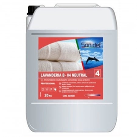 Balsam Profesional rufe, cu efect antistatic, 25kg, Sanidet Lavanderia B-04 Neutral